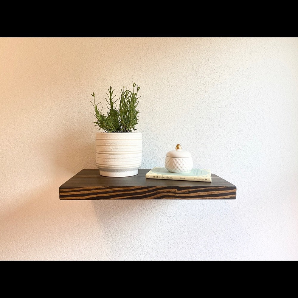 Floating Solid Wood Shelf with Hidden Bracket